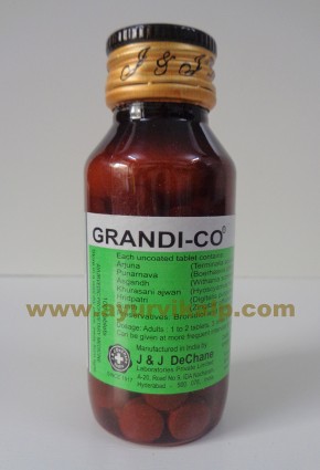 J & J Dechane, GRANDI-CO, 100 Tablets, Cardiac Tonic